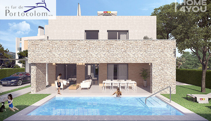 Visualisierung Villa mit Pool