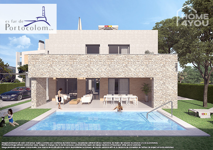 Villa de nueva construcción de 235 metros cuadrados, 3 dormitorios, 3 baños, piscina, garaje, terrazas, jardín, aire acondicionado, cerca de la playa.